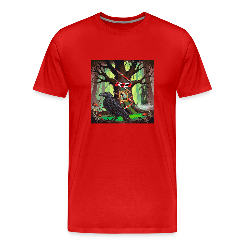 Männer Bio T-Shirt - Tatort Garten Baum - Rot