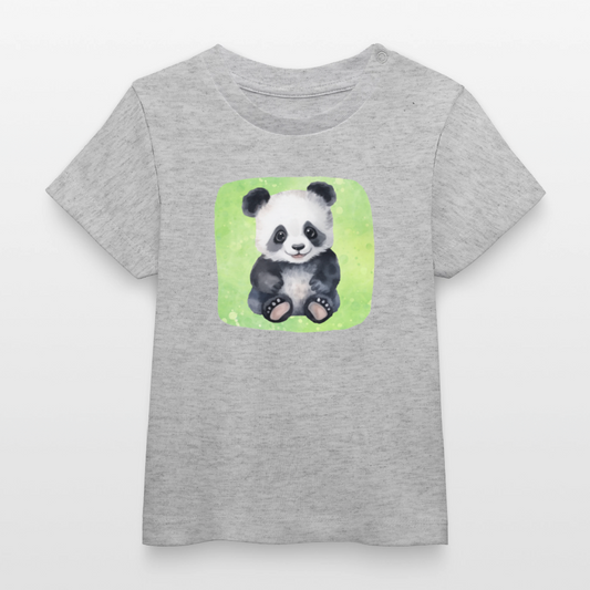 Bio-T-Shirt BABY Panda - Grau meliert