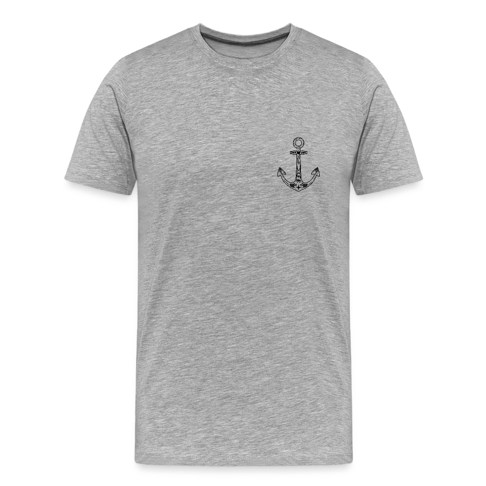 Männer Bio T-Shirt - Anker - Grau meliert