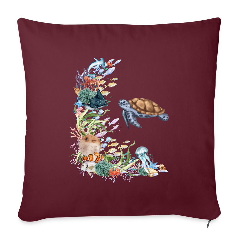 Sofakissen mit Füllung 44 x 44 cm - Burgunderrot