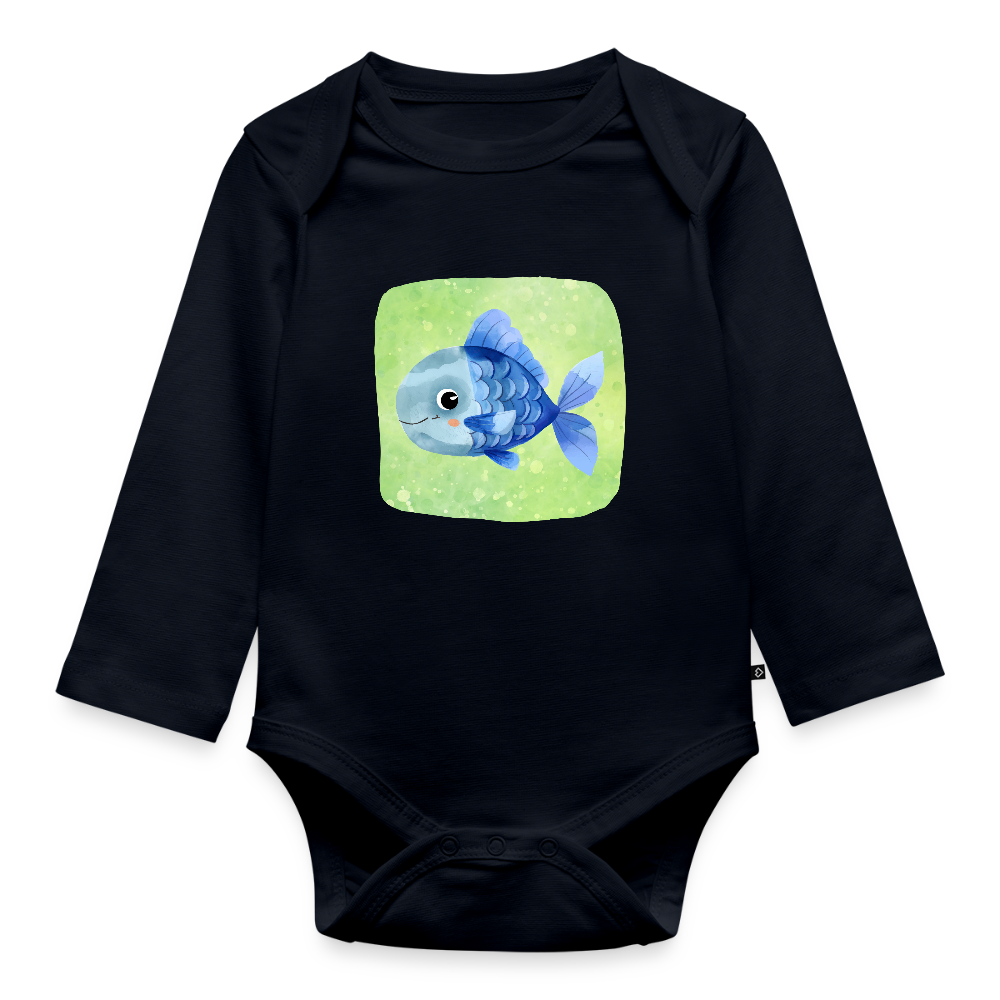Langarmbody  - Baby Fisch - Navy