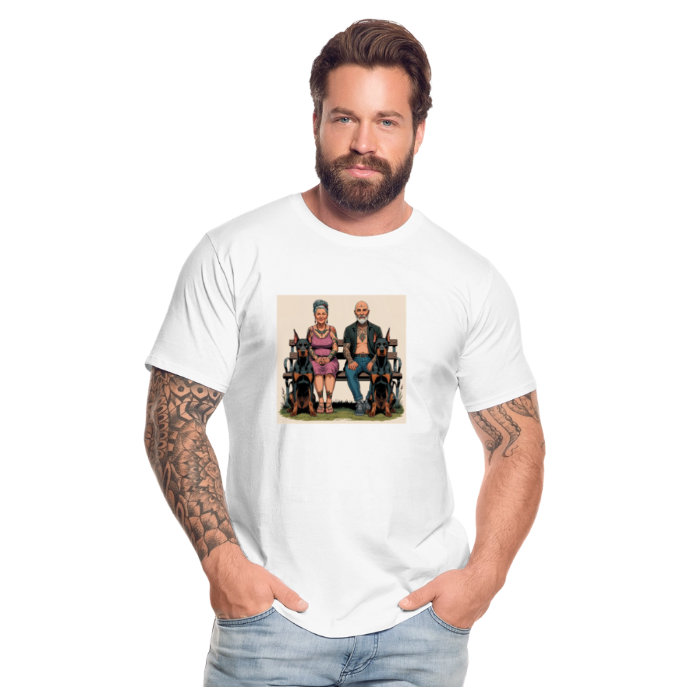 Männer Bio T-Shirt - Bank - Weiß