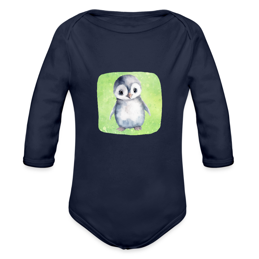 Langarmbody  - Baby Pinguin - Dunkelnavy
