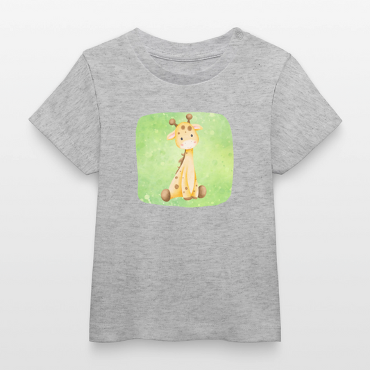 Bio-T-Shirt BABY Giraffe - Grau meliert