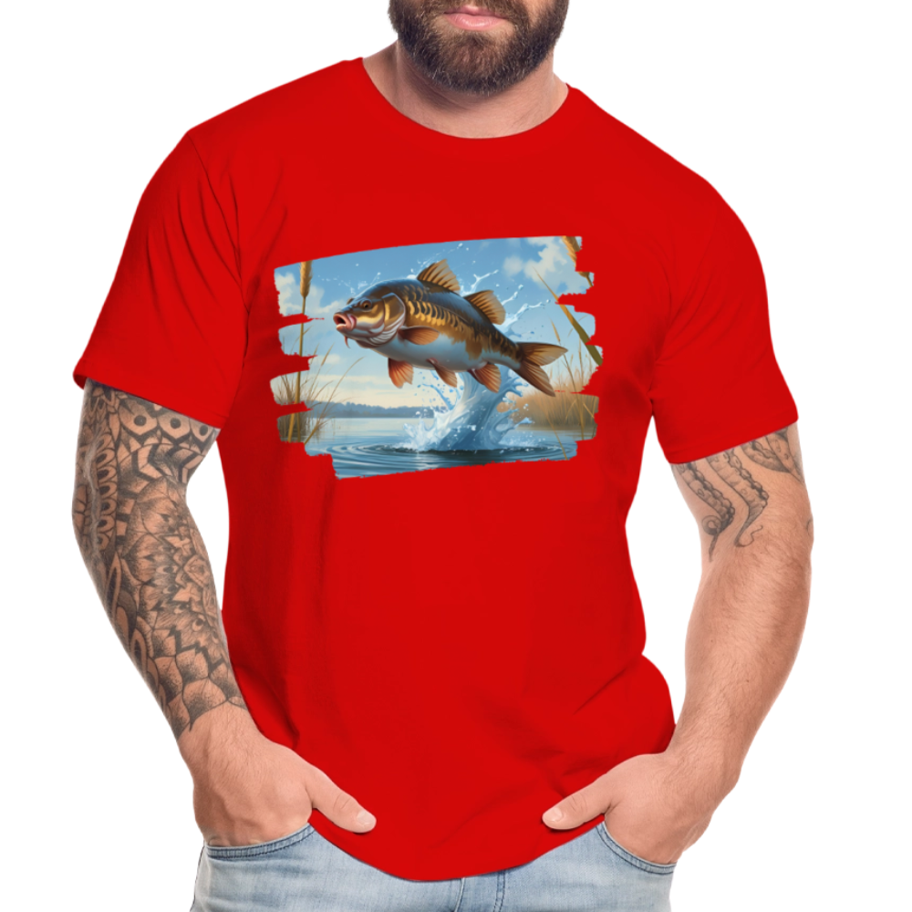 Männer Bio T-Shirt - Karpfen - Rot