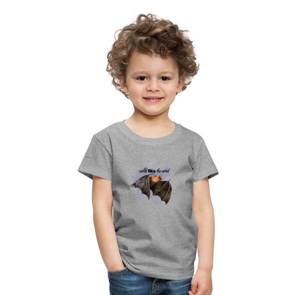 Kinder T-Shirt - wild like the wind - Grau meliert