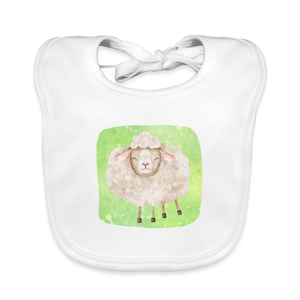 Baby Bio-Lätzchen - Baby Schaf - Weiß