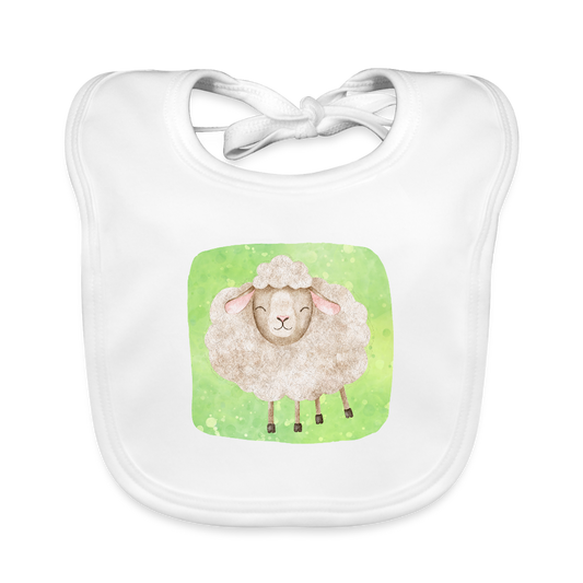 Baby Bio-Lätzchen - Baby Schaf - Weiß