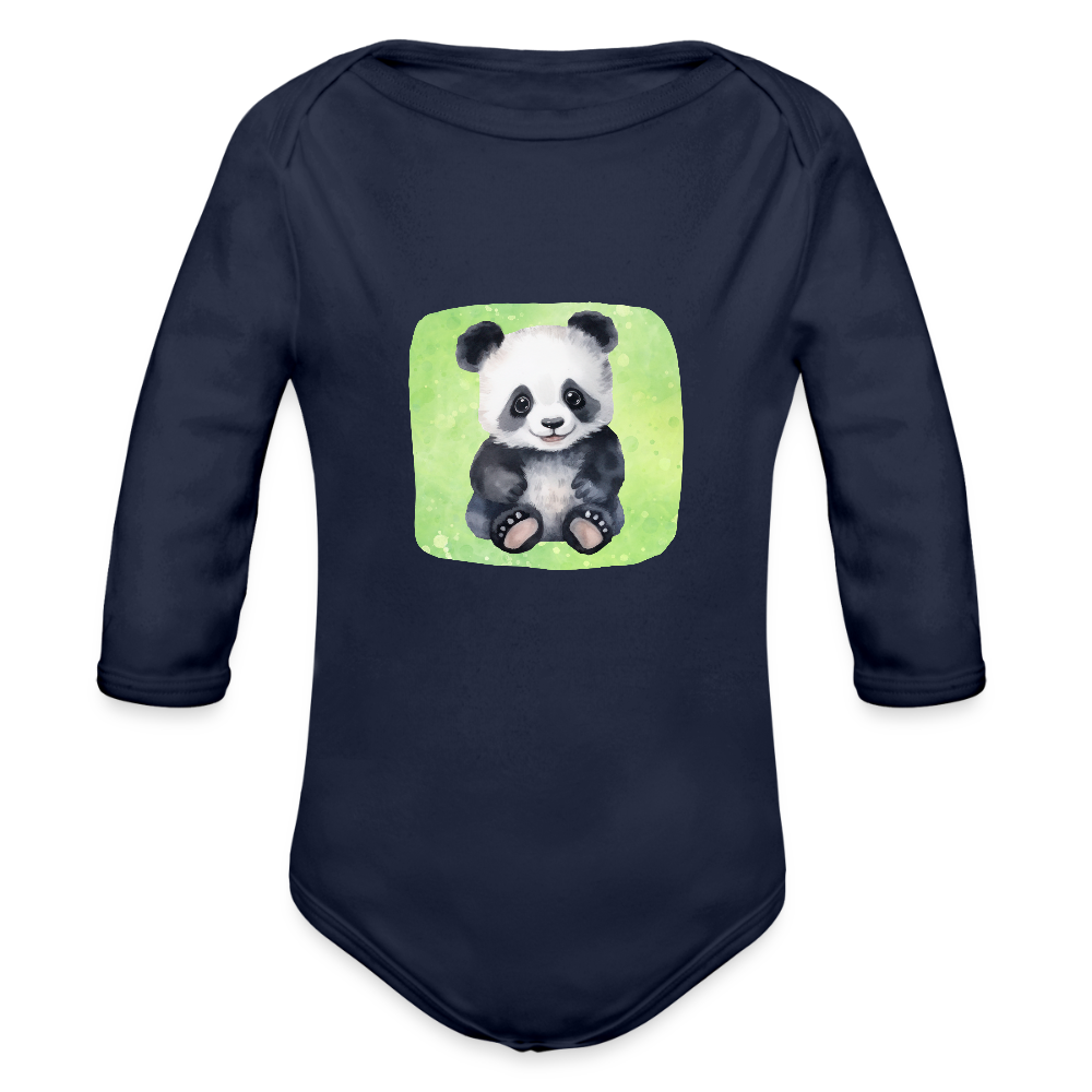 Langarmbody  - Baby Panda - Dunkelnavy