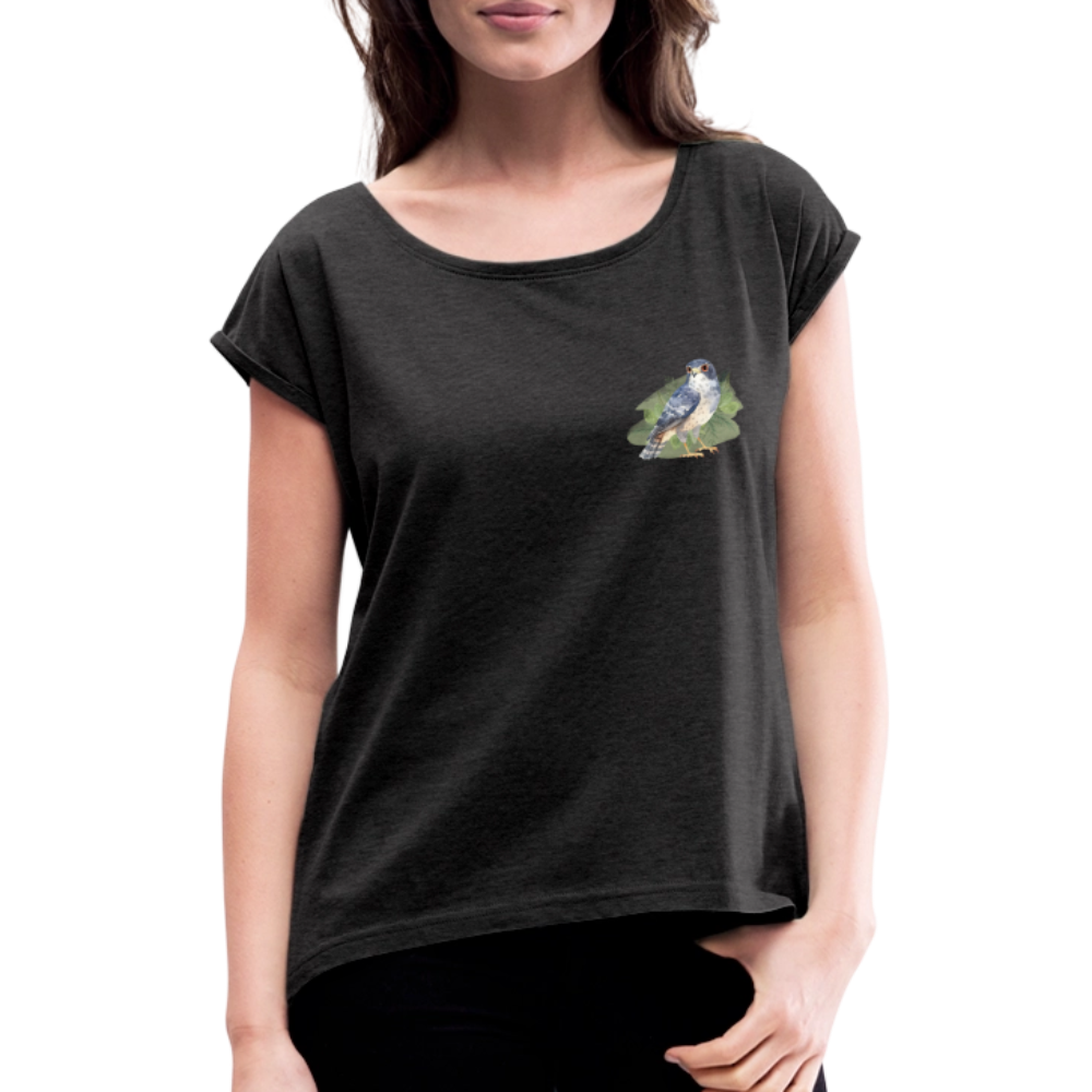 Frauen T-Shirt - Falke - Schwarz meliert