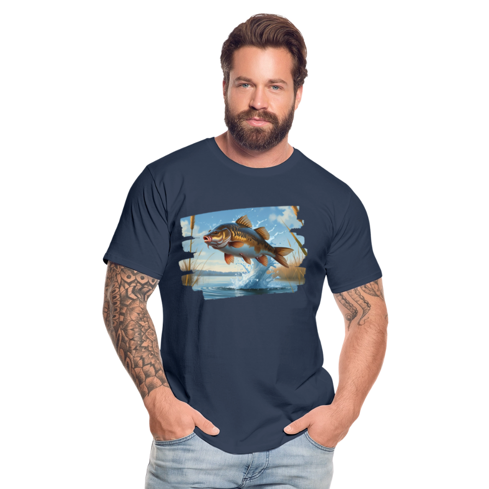 Männer Bio T-Shirt - Karpfen - Navy