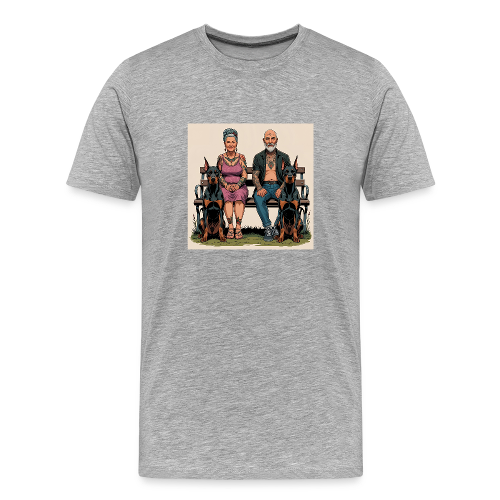 Männer Bio T-Shirt - Bank - Grau meliert