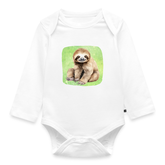 Langarmbody  - Baby Faultier - Weiß