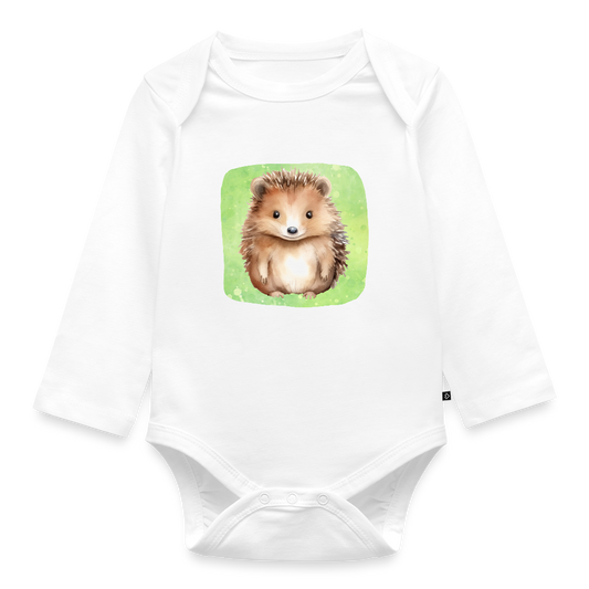 Langarmbody  - Baby Igel - Weiß