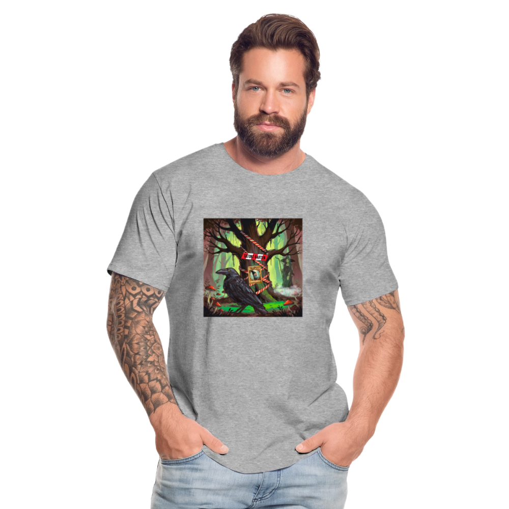 Männer Bio T-Shirt - Tatort Garten Baum - Grau meliert