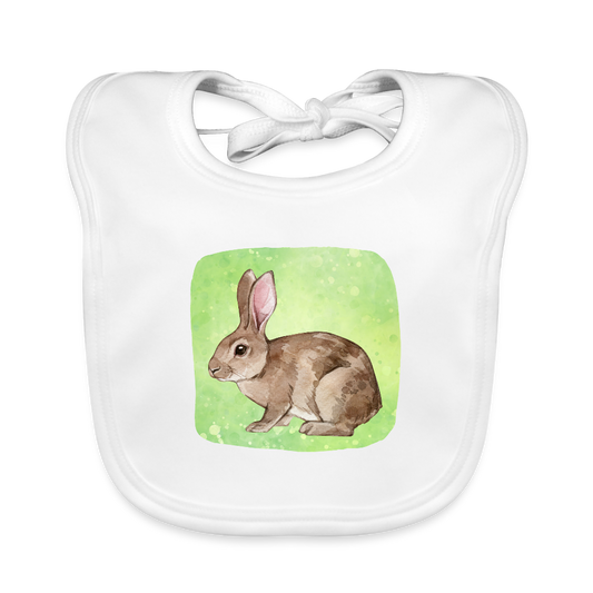 Baby Bio-Lätzchen - Baby Hase - Weiß