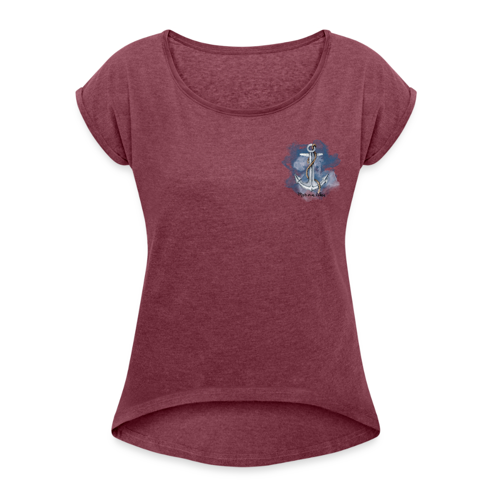 Frauen T-Shirt - Meer vom Leben - Bordeauxrot meliert