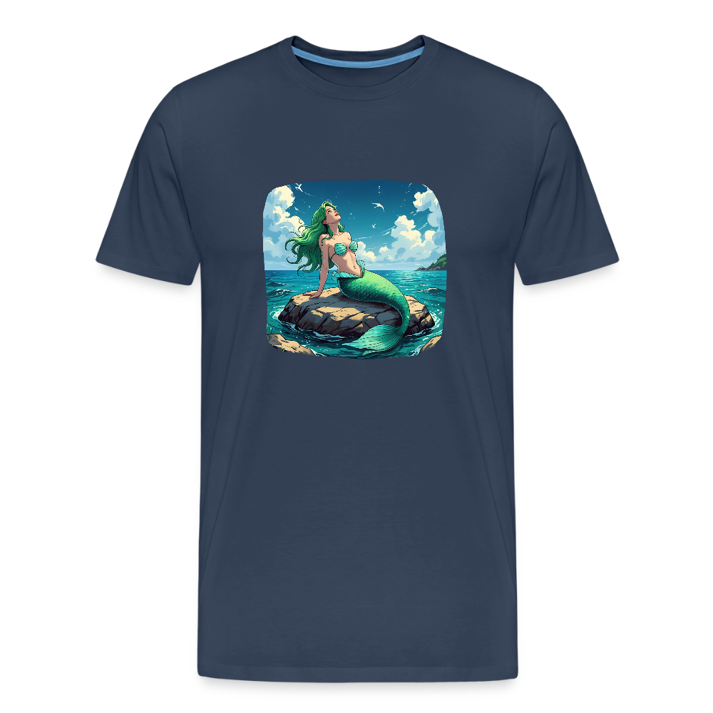 Männer Bio T-Shirt - Meerjungfrau - Navy