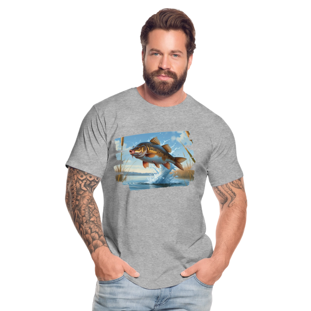 Männer Bio T-Shirt - Karpfen - Grau meliert