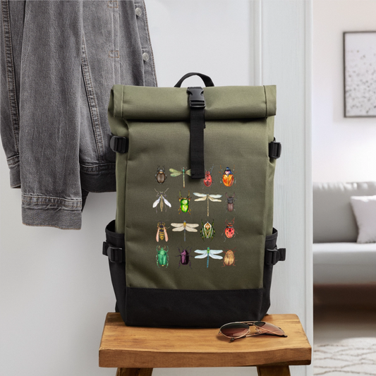 Rolltop Rucksack - Käfer - Olive/Schwarz