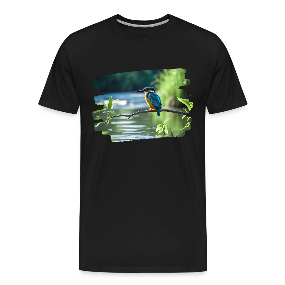 Männer Bio T-Shirt - Eisvogel - Schwarz