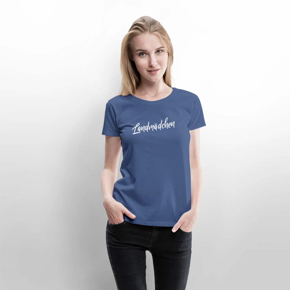 Frauen BIO T-Shirt - Landmädchen - Taubenblau