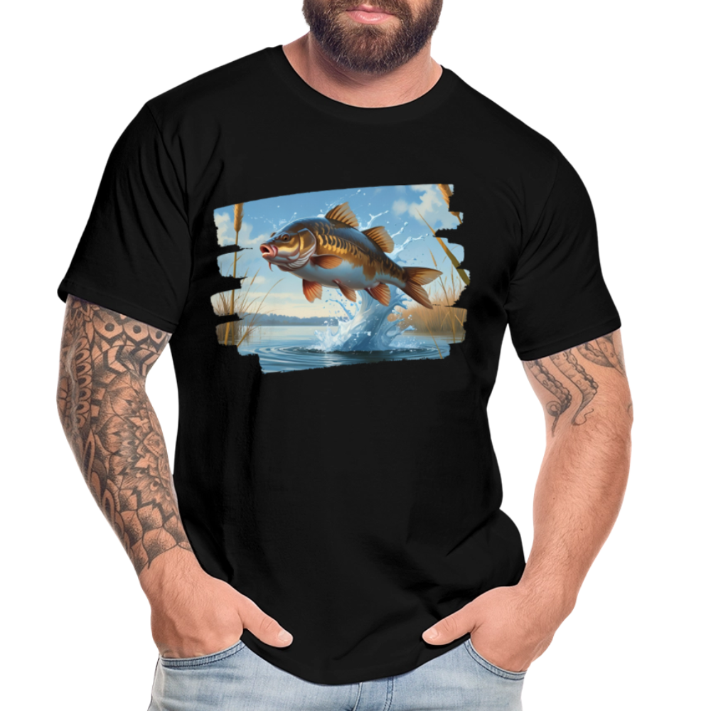 Männer Bio T-Shirt - Karpfen - Schwarz