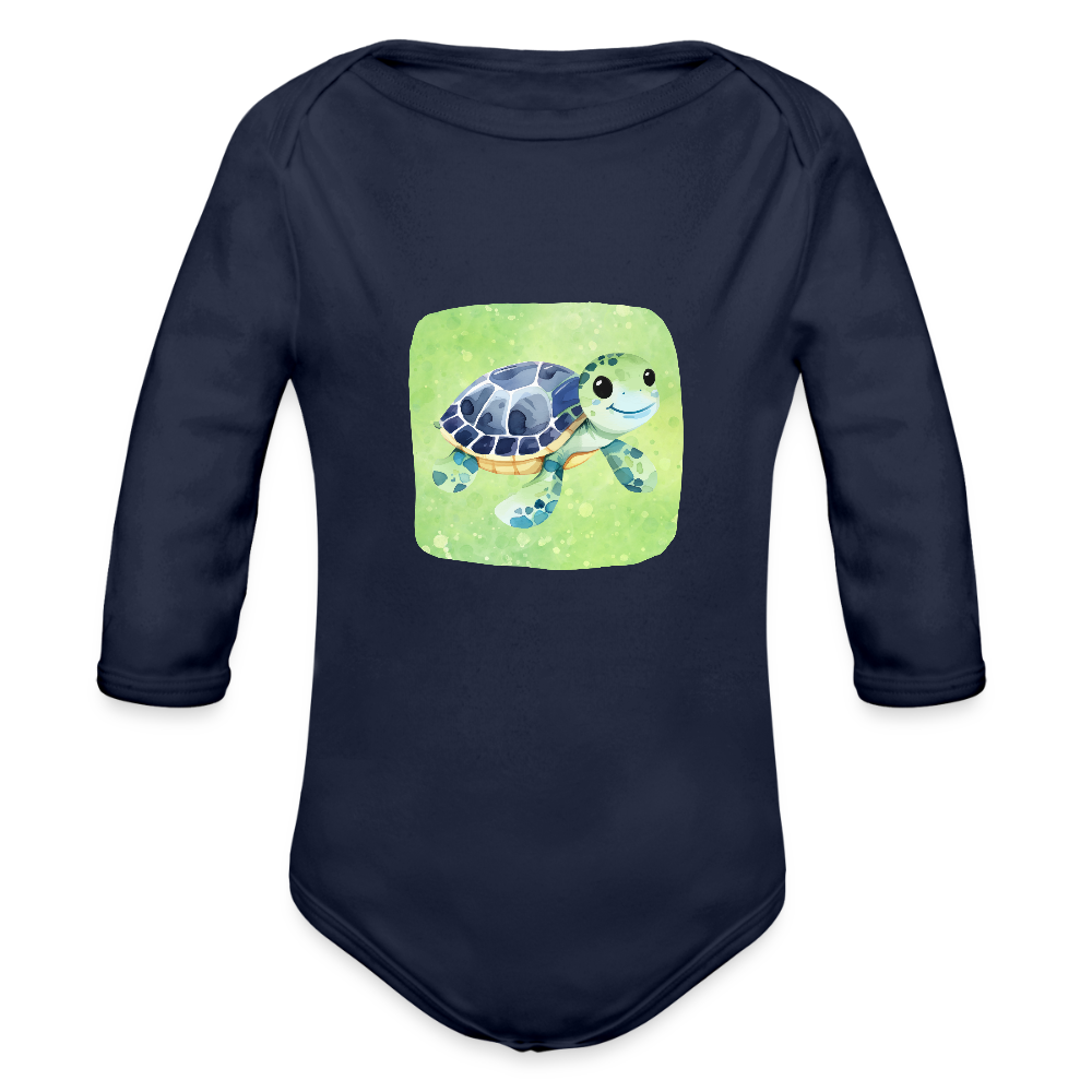 Langarmbody  - Baby Schildkröte - Dunkelnavy