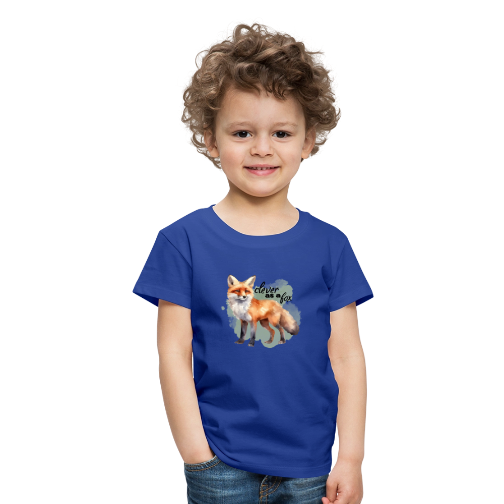 Kinder T-Shirt - clever as a fox - Königsblau