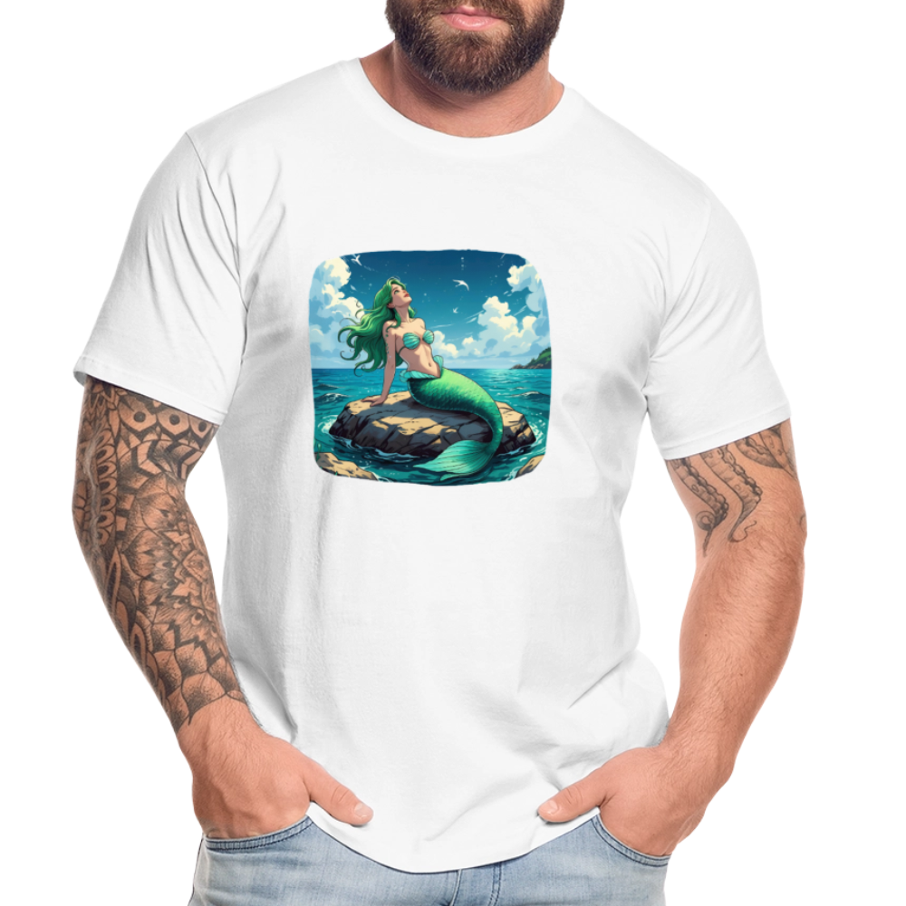 Männer Bio T-Shirt - Meerjungfrau - Weiß