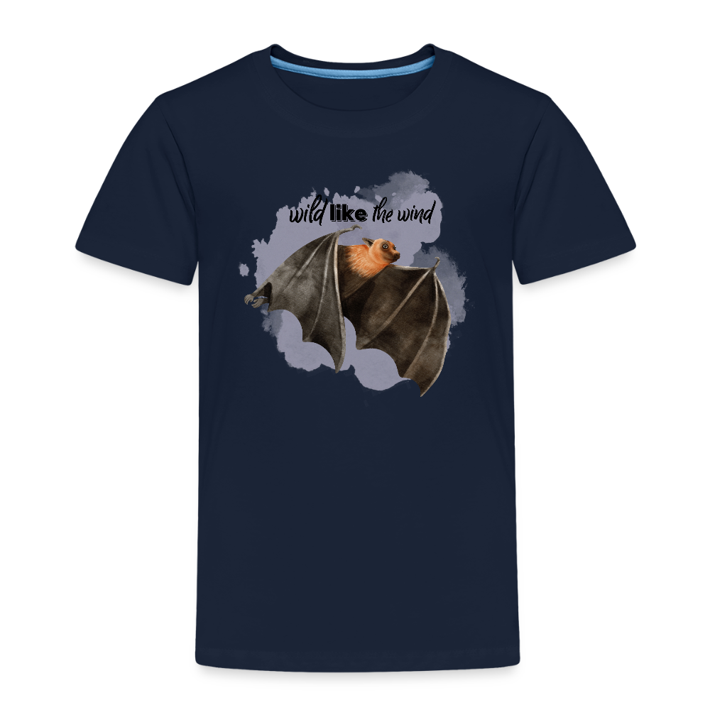 Kinder T-Shirt - wild like the wind - Navy