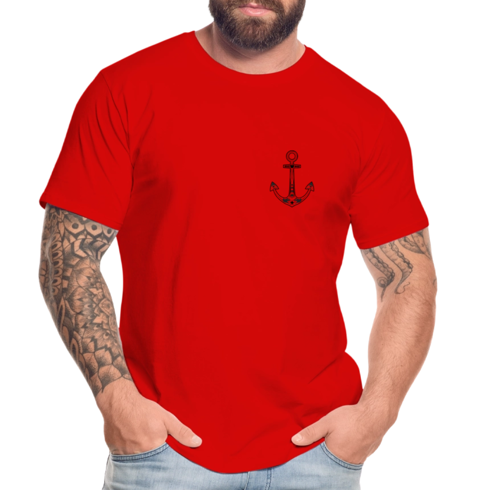 Männer Bio T-Shirt - Anker - Rot