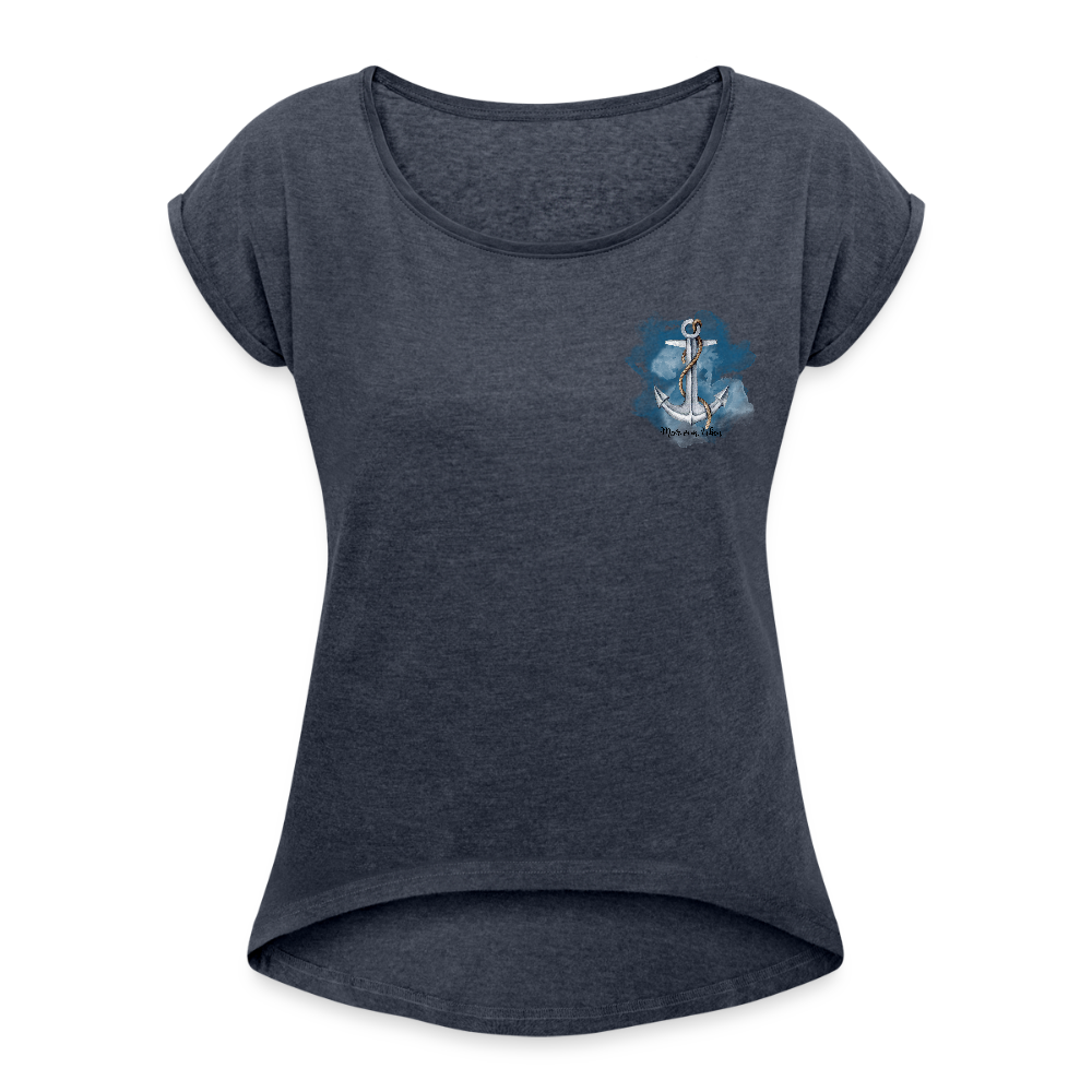 Frauen T-Shirt - Meer vom Leben - Navy meliert