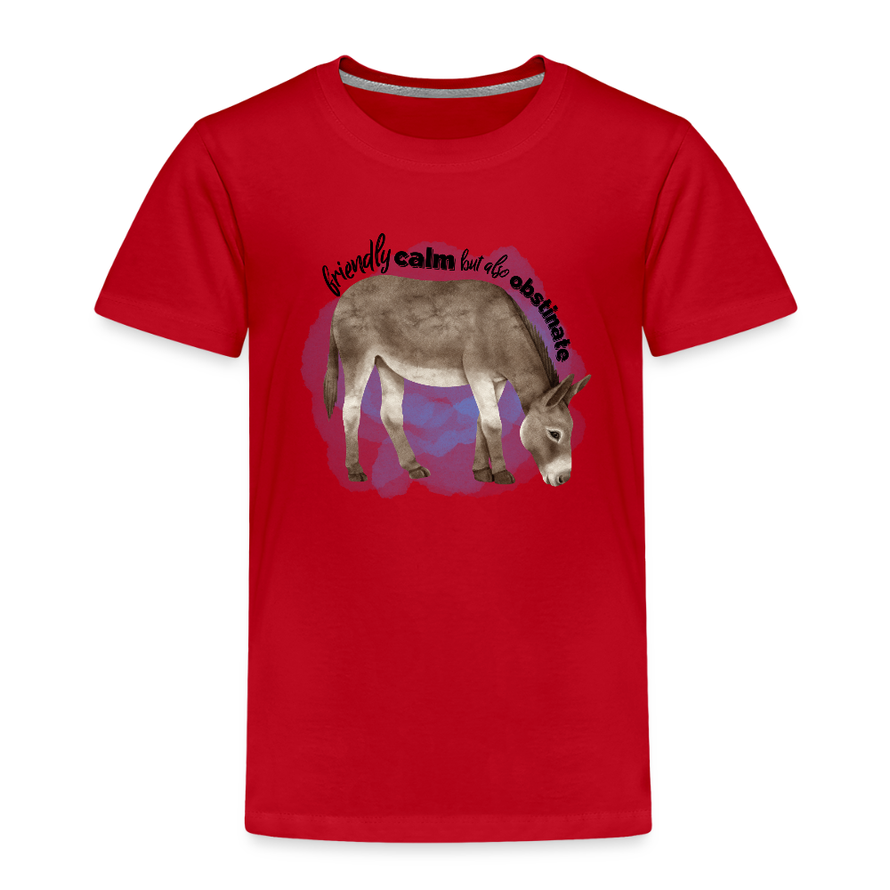Kinder T-Shirt - friendly calm but also obstinate - Rot