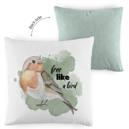 Kopfkissen zweifarbig Vogel